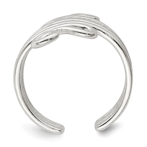 Sterling Silver Polished Scroll Toe Ring