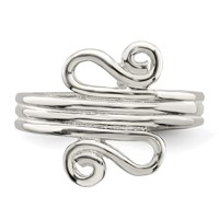 Sterling Silver Polished Scroll Toe Ring view 5