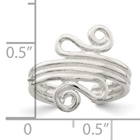 Sterling Silver Polished Scroll Toe Ring view 3