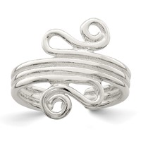 Sterling Silver Polished Scroll Toe Ring view 1