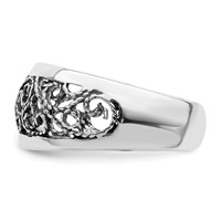 Sterling Silver Antiqued Floral Toe Ring view 4