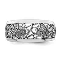 Sterling Silver Antiqued Floral Toe Ring view 5