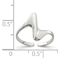 Sterling Silver Adjustable Polished Toe Ring view 3