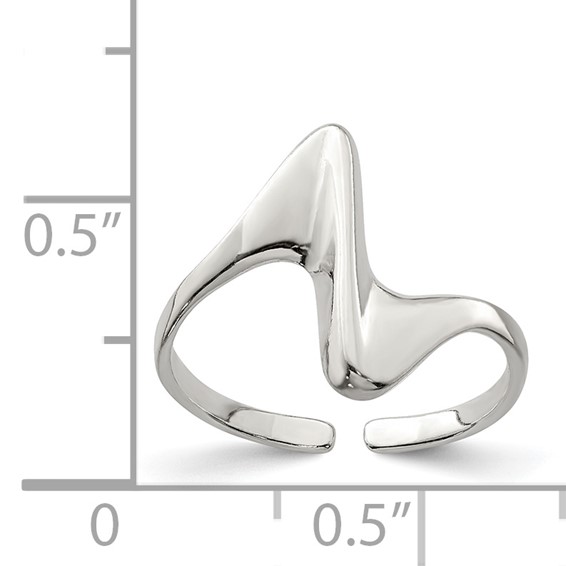 Sterling Silver Adjustable Polished Toe Ring