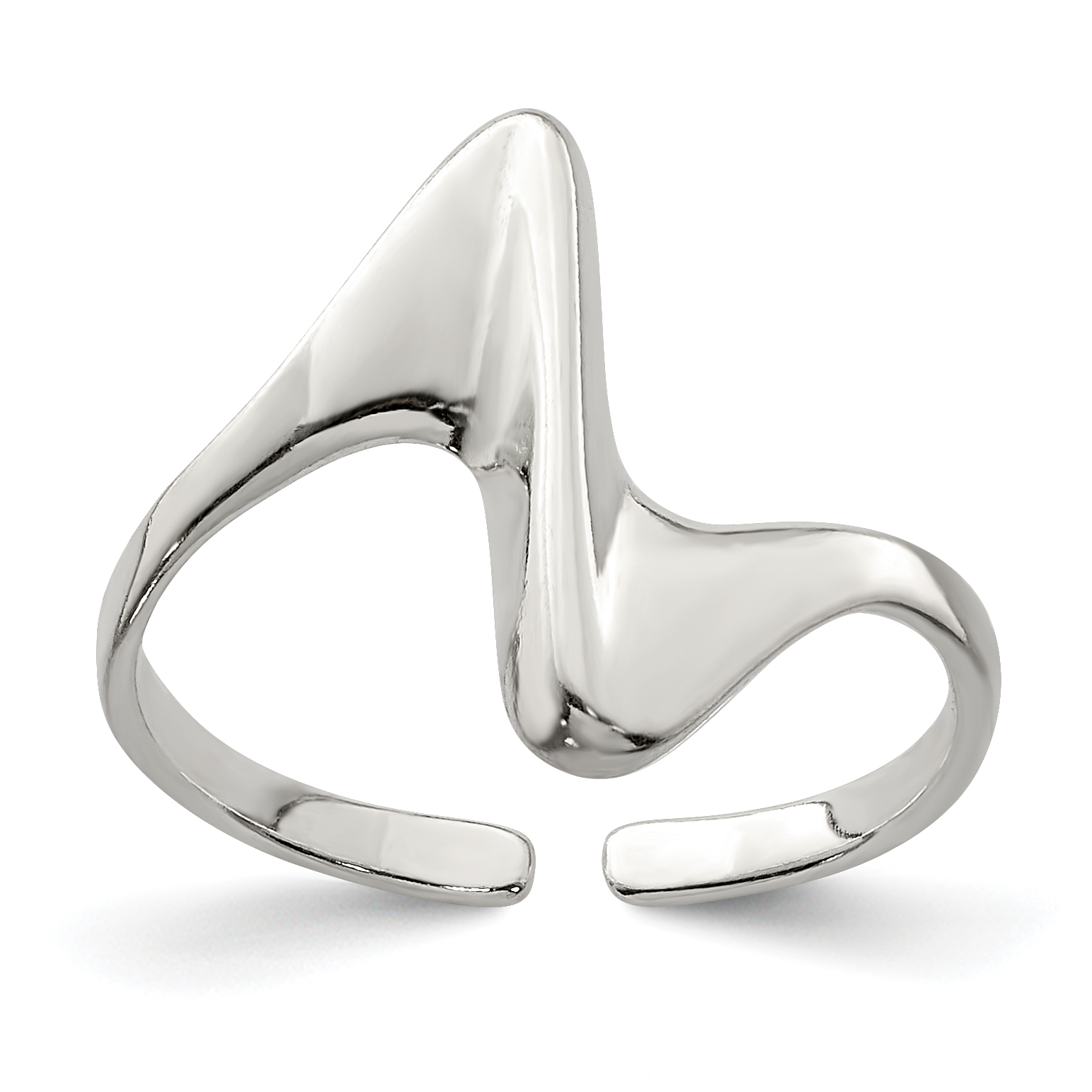 Sterling Silver Adjustable Polished Toe Ring (QR793)
