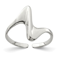 Sterling Silver Adjustable Polished Toe Ring view 1