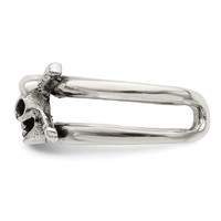 Sterling Silver Antiqued Skull Toe Ring view 3