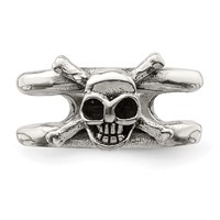Sterling Silver Antiqued Skull Toe Ring view 5