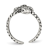 Sterling Silver Antiqued Snake Toe Ring view 2