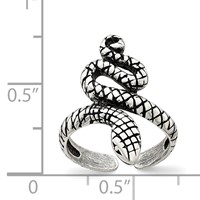 Sterling Silver Antiqued Snake Toe Ring view 3