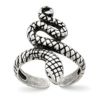 Sterling Silver Antiqued Snake Toe Ring view 1