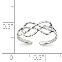 Sterling Silver Solid Toe Ring view 3