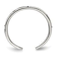 Sterling Silver Black Enameled Feet Toe Ring view 2