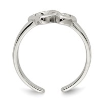 Sterling Silver Solid Heart Toe Ring view 2