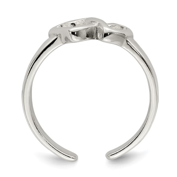 Sterling Silver Solid Heart Toe Ring