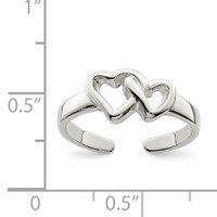 Sterling Silver Solid Heart Toe Ring view 3
