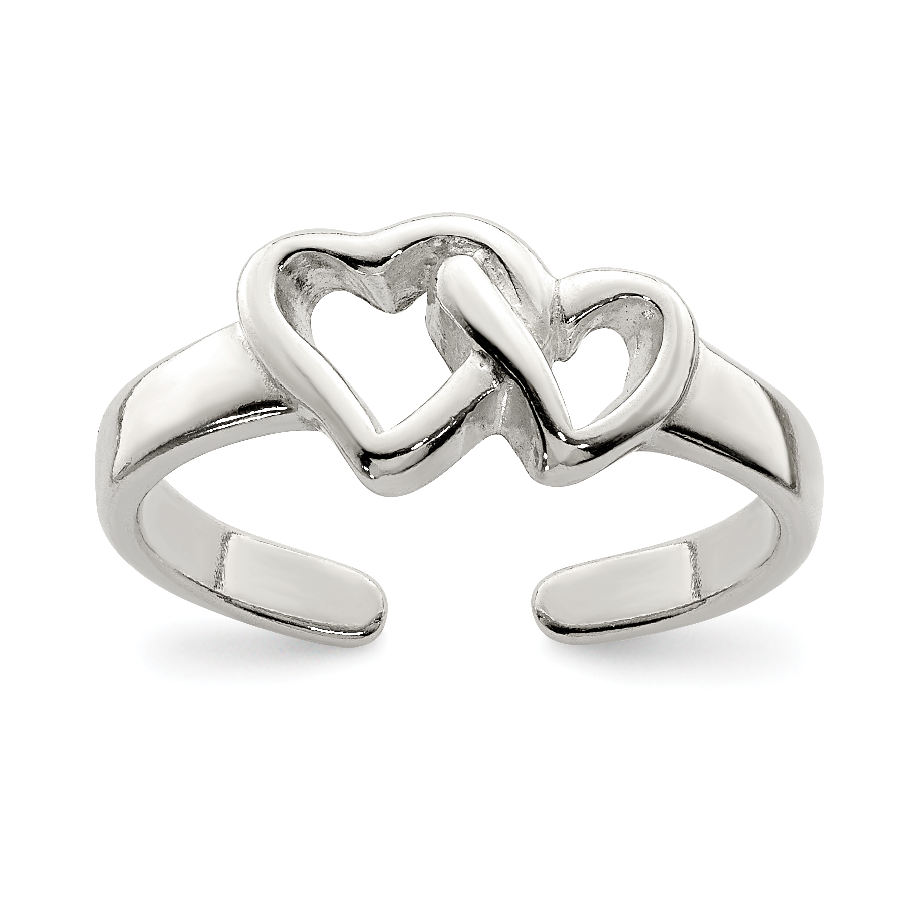 Sterling Silver Solid Heart Toe Ring (QR803)