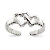Sterling Silver Solid Heart Toe Ring view 1