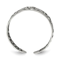 Sterling Silver Antiqued Flowers Toe Ring view 2