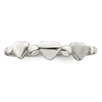 Sterling Silver Hearts Toe Ring view 5