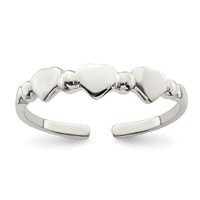 Sterling Silver Hearts Toe Ring view 1