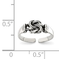 Sterling Silver Antiqued Love Knot Toe Ring view 3