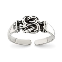 Sterling Silver Antiqued Love Knot Toe Ring view 1