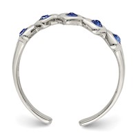Sterling Silver Blue CZ Heart Toe Ring view 2