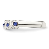 Sterling Silver Blue CZ Heart Toe Ring view 4