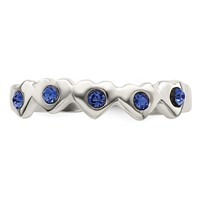 Sterling Silver Blue CZ Heart Toe Ring view 5