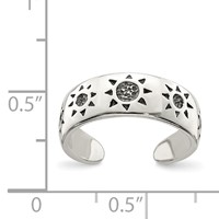 Sterling Silver Antiqued Sun Toe Ring view 3