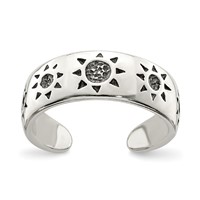 Sterling Silver Antiqued Sun Toe Ring view 1