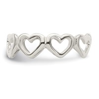 Sterling Silver Cut-out Hearts Toe Ring view 3