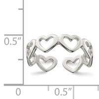 Sterling Silver Cut-out Hearts Toe Ring view 5