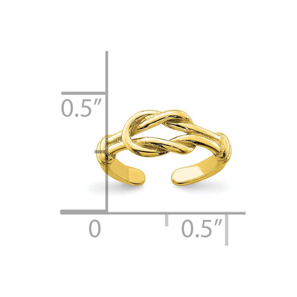 Sterling Silver Gold-tone Love Knot Toe Ring (QR831GP)