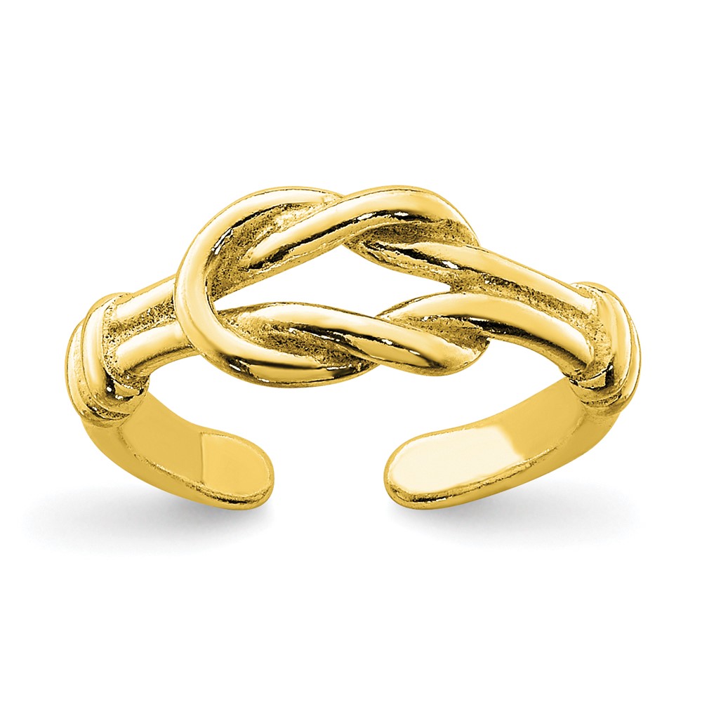 Sterling Silver Gold-tone Love Knot Toe Ring (QR831GP)