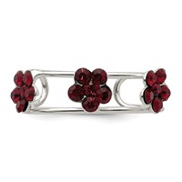 Sterling Silver StelluxT Crystal Floral Toe Ring view 5