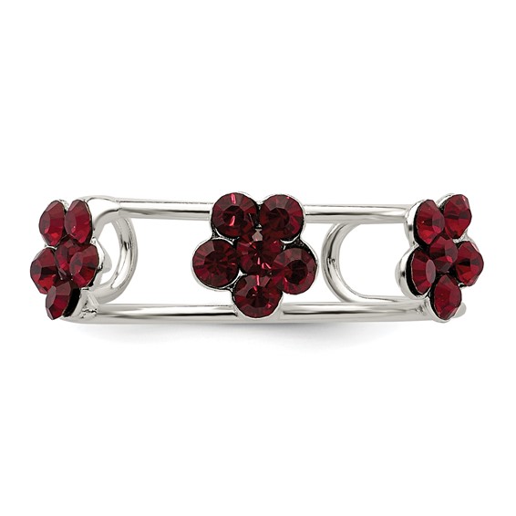 Sterling Silver Stellux™ Crystal Floral Toe Ring