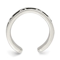 Sterling Silver Antiqued Moon & Star Toe Ring view 2