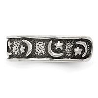 Sterling Silver Antiqued Moon & Star Toe Ring view 4