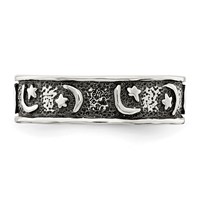 Sterling Silver Antiqued Moon & Star Toe Ring view 5