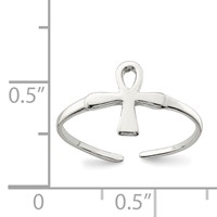 Sterling Silver Ankh (Egyptian Cross) Toe Ring view 3