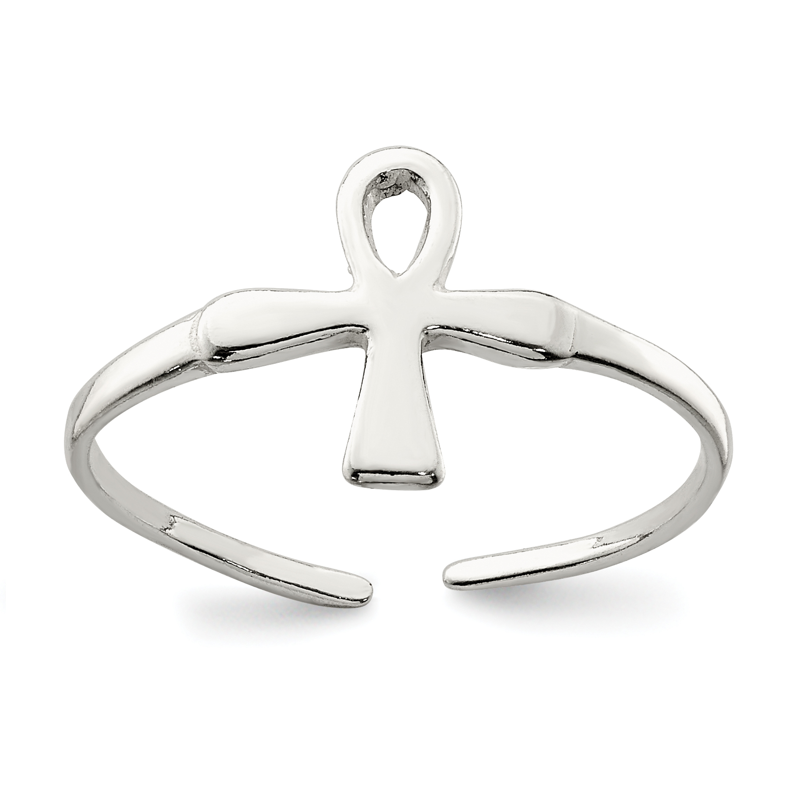 Sterling Silver Ankh (Egyptian Cross) Toe Ring (QR839)