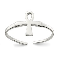 Sterling Silver Ankh (Egyptian Cross) Toe Ring view 1