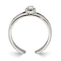 Sterling Silver CZ Antiqued Toe Ring view 2