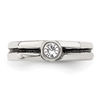 Sterling Silver CZ Antiqued Toe Ring view 4
