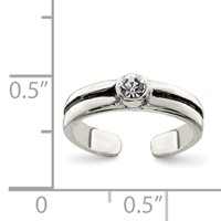 Sterling Silver CZ Antiqued Toe Ring view 5
