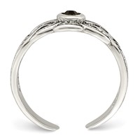 Sterling Silver Antiqued Black CZ Toe Ring view 2