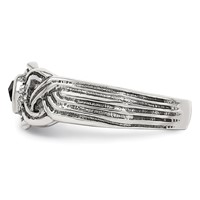 Sterling Silver Antiqued Black CZ Toe Ring view 4