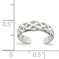 Sterling Silver Celtic Weave Toe Ring view 3